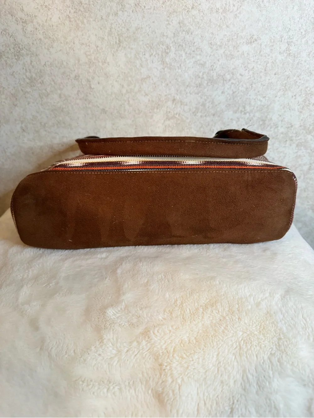 Southwest-Patterned Brown Canvas Tote Bag